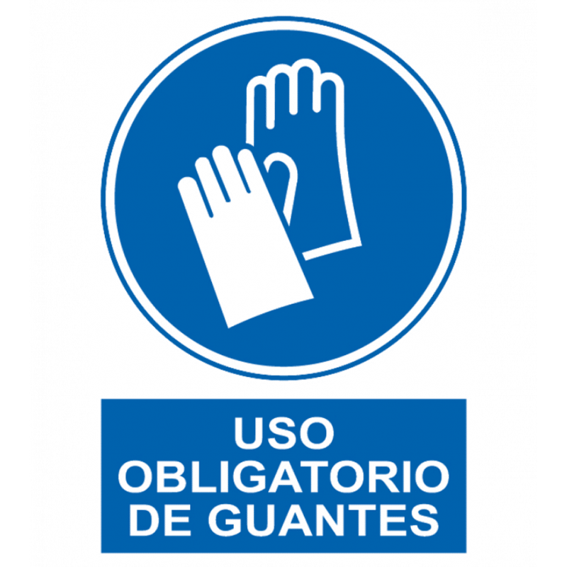 CARTEL OBLIGACION USO GUANTES Ref.1014