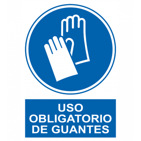 CARTEL OBLIGACION USO GUANTES Ref.1014