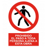 CARTEL PROHIBIDO EL PASO OBRA REF. 1033