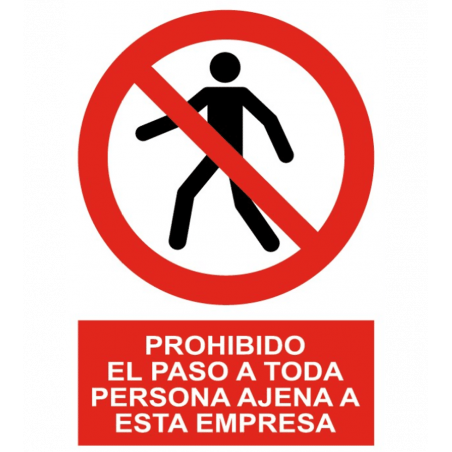 CARTEL PROHIBIDO PASO EMPRESA REF. 1034