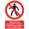 CARTEL PROHIBIDO PASO EMPRESA REF. 1034