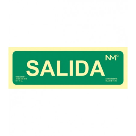 CARTEL SALIDA LUMINISCENTE REF.1041
