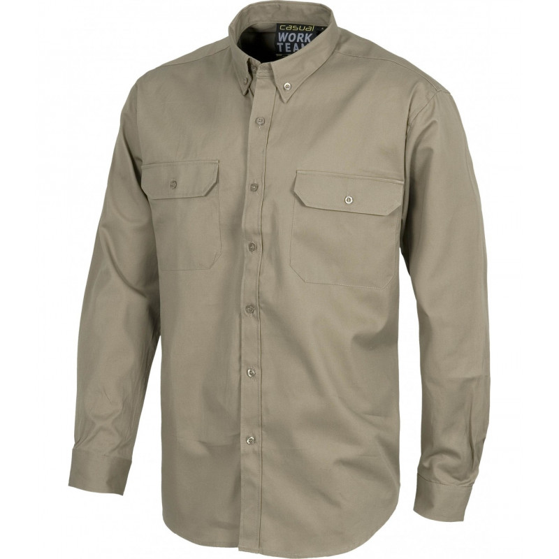 CAMISA BEIGE M/LARGA T/50