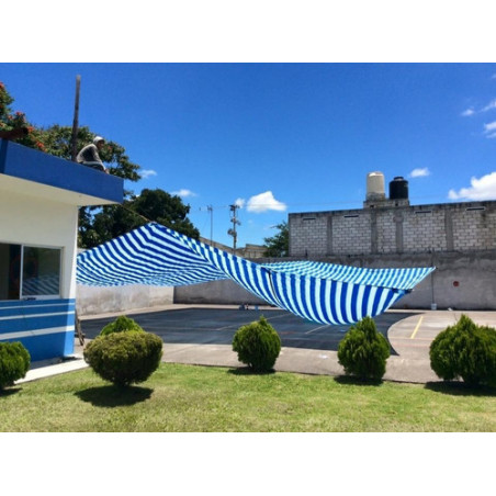 MALLA SOMBRA 90% AZUL-BLANCA 4 Mts.
