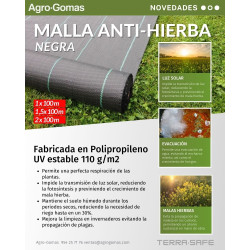 M2. MALLA SUELO ANTIHIERBA NEGRA 1x100m (110G/M2)