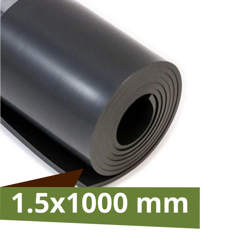 Kgs.GOMA C/LONA NEGRA  1.5mmx1000mm