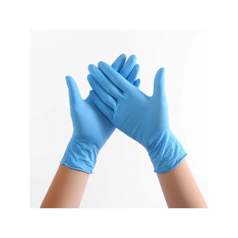 GUANTES NITRILO AZUL DESECHABLES (100 UDS) T-L
