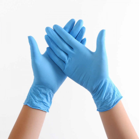 GUANTES NITRILO AZUL DESECHABLES (100 UDS) T-L