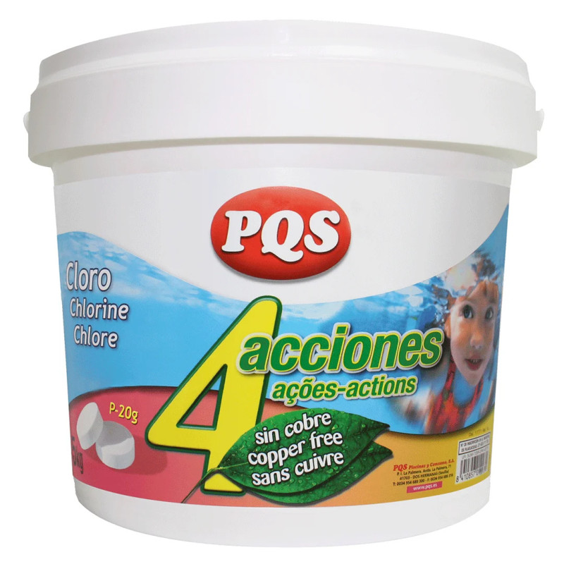 CLORO 4 ACCIONES 5Kg T250g (SIN COBRE, PARA LINER)