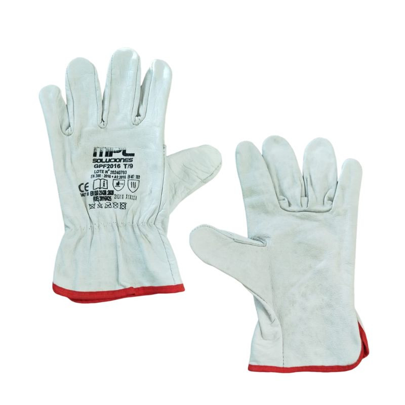 GUANTES CUERO FLOR SUPER BLANCO T-8