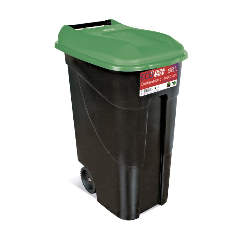 CONTENEDOR TAYG 80L. VERDE C/PEDAL Y RUEDA